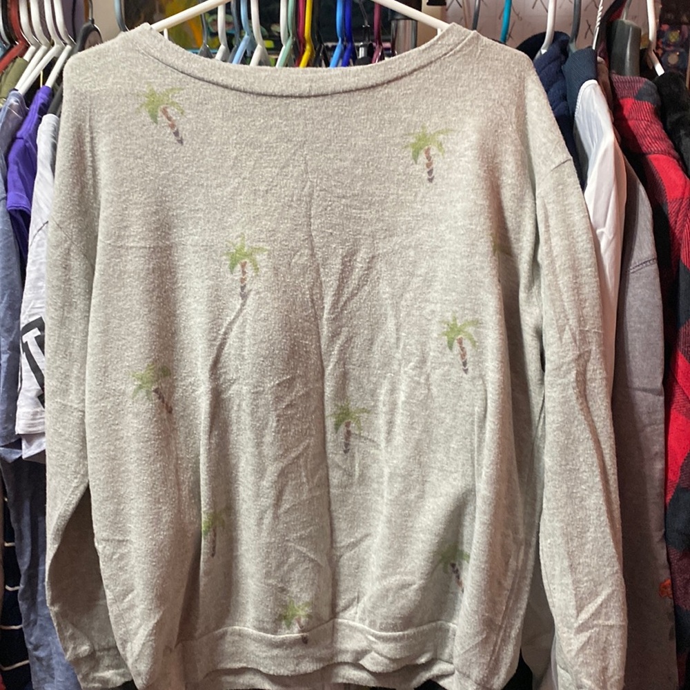 Grey palm tree hoodie